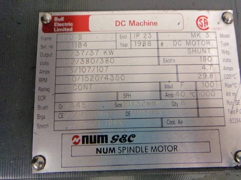 DC motor BULL, NUM NUM SPINDLE MOTOR MK 3 ( MK3 ) Ersatzteil für Toyoda HES52 ! gebraucht ! photo on Industry-Pilot